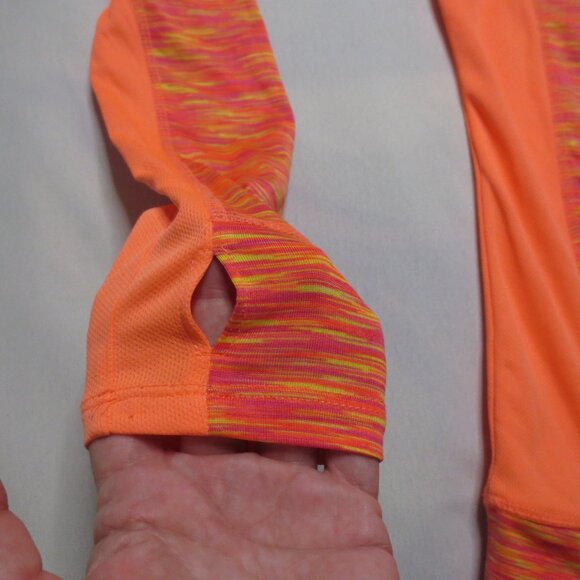 RBX womens STRIPED orange CORAL athletic SPORTS neon YELLOW SIZE S - Picture 6 of 10